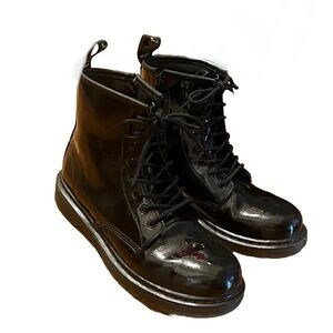Dr Martens Black Patent Leather Boots Size 4